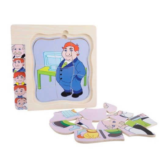 Puzzle lemn 5 etaje suprapuse varstele omului - Bunicul