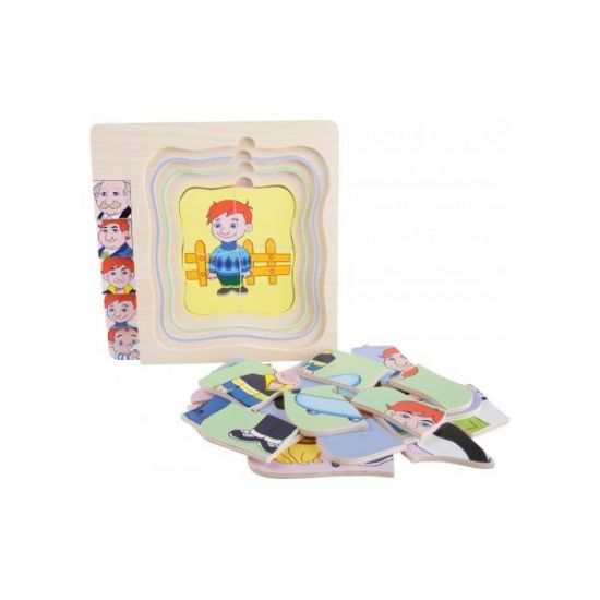 Puzzle lemn 5 etaje suprapuse varstele omului - Bunicul