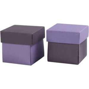 Cutie 5,5 x 5,5 cm din carton imprimat in doua culori - Lilac / Dark Lilac
