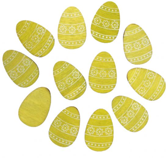 Set 12 oua colorate, din lemn - Easter Egg