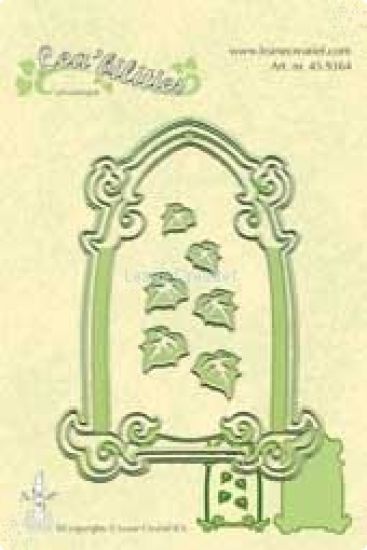 Set 8 matrite Leabilitie cut & embossing die - Frame arch & leaves