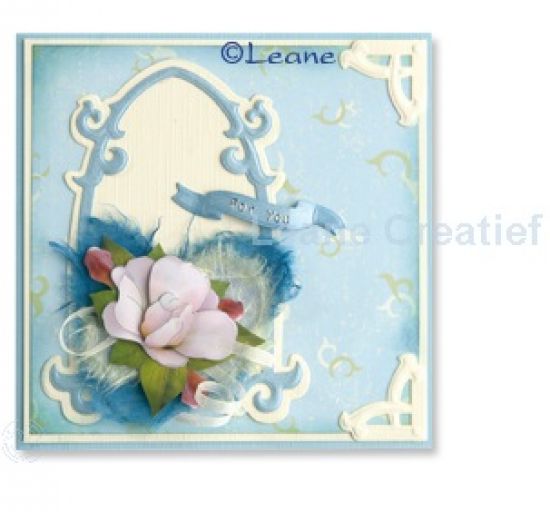 Set 8 matrite Leabilitie cut & embossing die - Frame arch & leaves