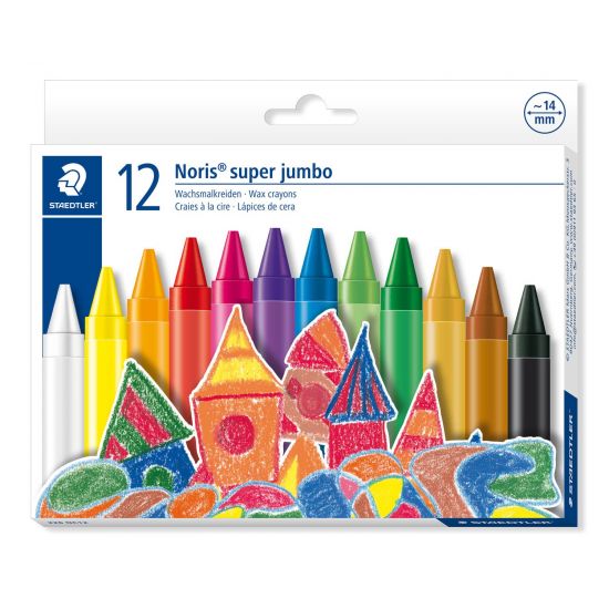 Set 12 creioane cerate groase de 1,4 cm - Super Jumbo 14mm