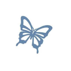 Set 3 fluturi din filz (8 cm) - albastri