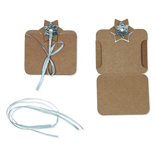 Set 3 taguri tip plic din carton craft - Silver