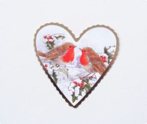 Set 6 aplicatii ornamentale Xmas - Heart and Birds