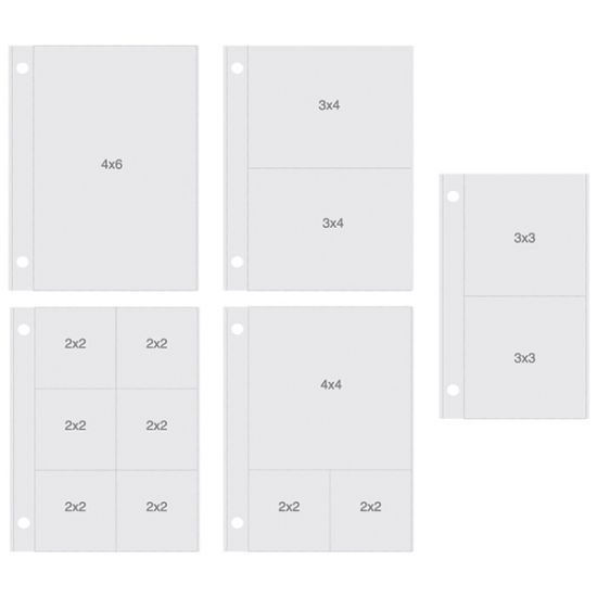 Set 10 mape Snap compartimentate pentru fotografii - Pink Vertical Pokets Pages