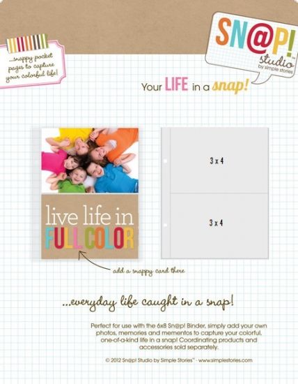 Set 10 mape Snap compartimentate pentru fotografii - Pink Vertical Pokets Pages