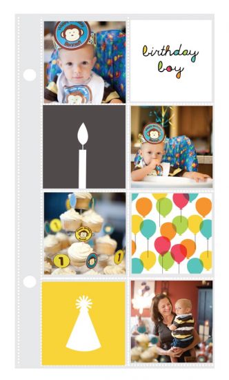 Set 10 mape Snap compartimentate pentru fotografii - Pink Vertical Pokets Pages