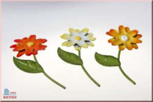 Set 3 flori decorative din metal