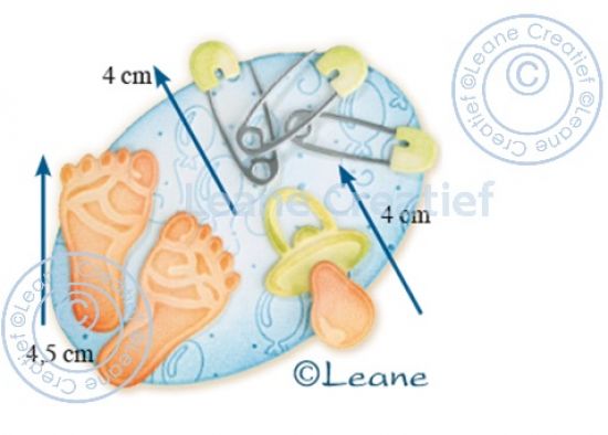 Set 8 matrite Leabilitie cut & embossing die - Baby Things