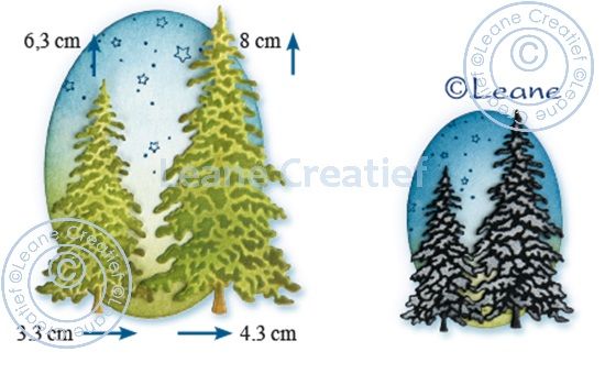 Set 2 matrite Leabilitie cut & embossing die - Christmas trees