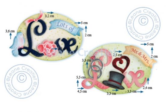Set 10 matrite Leabilitie cut & embossing die - Love