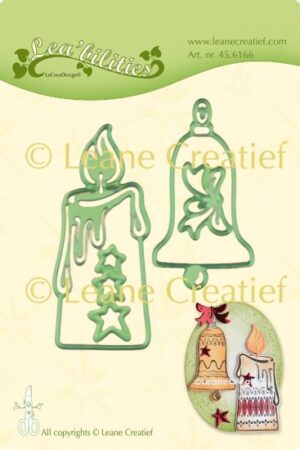 Set 4 matrite Leabilitie cut & embossing die - Candle & Christmas bell
