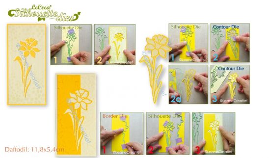 Set 3 matrite Leabilitie cut & embossing die - Daffodil / Narcis