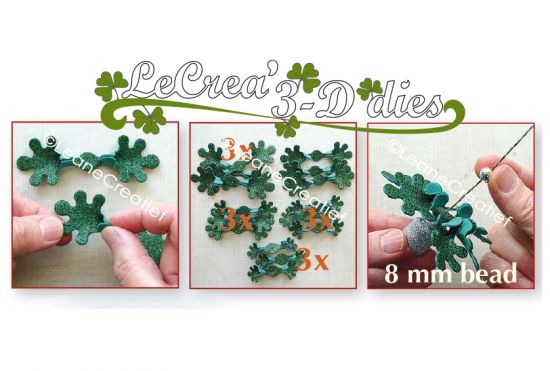 Set 11 matrite Leabilitie Glitter Foam decoration die - Christmas Tree 3D