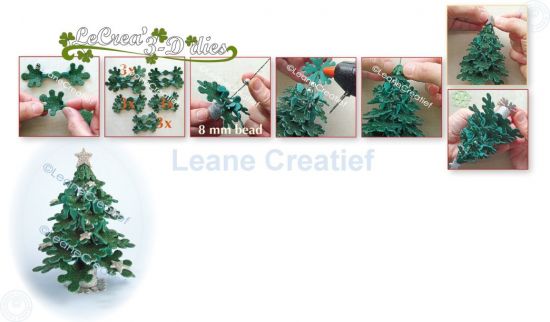 Set 11 matrite Leabilitie Glitter Foam decoration die - Christmas Tree 3D