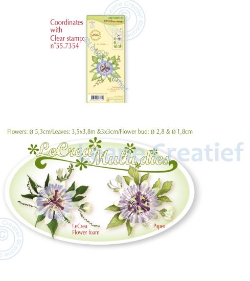 Set 8 matrite Leabilitie cut & embossing die - Passion flower
