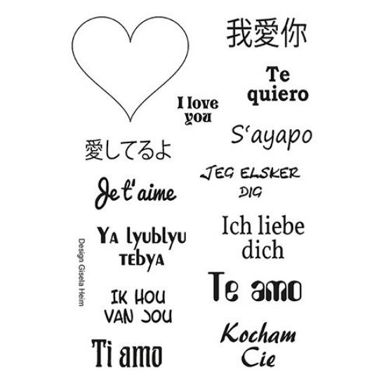 Set 14 stampile din silicon - I love you