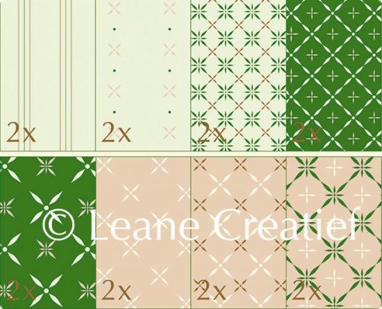 Set 16 coli A5 carton imprimat Christmas design- Beige/Green