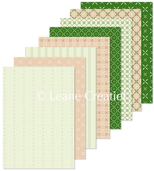 Set 16 coli A5 carton imprimat Christmas design- Beige/Green