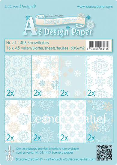 Set 16 coli A5 carton colorat Winter design - Assortiment Blue