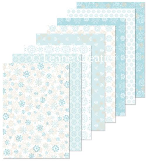 Set 16 coli A5 carton colorat Winter design - Assortiment Blue