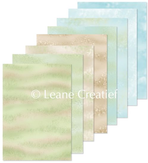 Set 16 coli A5 carton imprimat Scenery papers design - Blue/Green/Brown
