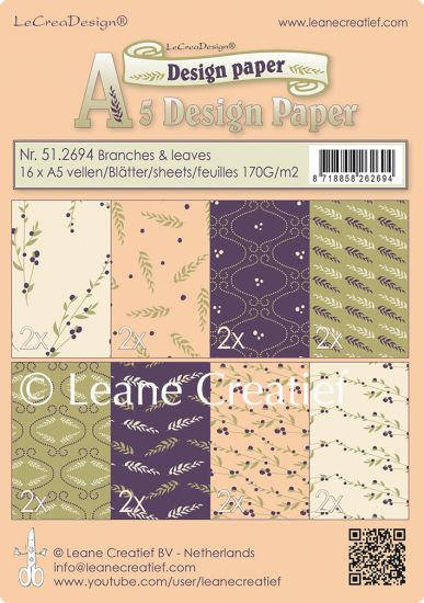Set 16 coli A5 carton imprimat - Assortiment Branches and Leaves