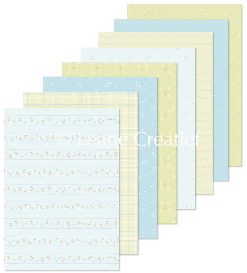 Set 16 coli A5 carton imprimat Music - Assortiment Blue/Green