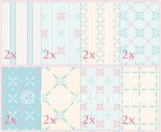 Set 16 coli A5 carton imprimat Stylish - Assortiment Blue