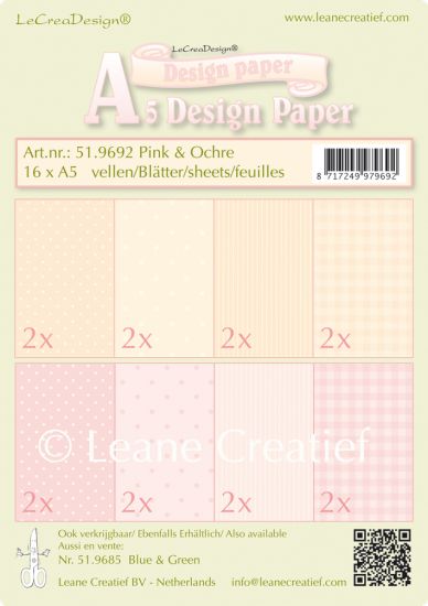 Set 16 coli A5 carton colorat - Assortiment Roze/Ocre tones