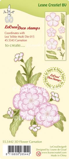 Set 10 stampile LeCrea Design - 3D Flower Carnation