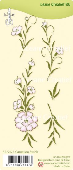 Set 5 stampile LeCrea Design - Carnation Swirls