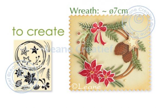 Set 15 stampile LeCrea Design Combi - Christmas wreath