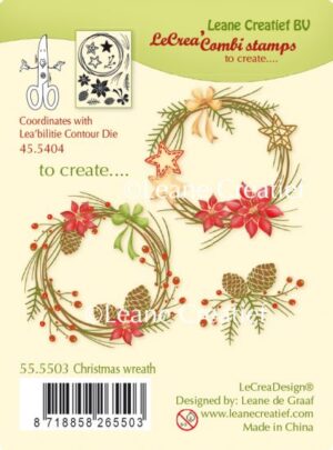 Set 15 stampile LeCrea Design Combi - Christmas wreath
