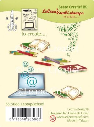 Set 9 stampile LeCrea Design Combi - Laptop / School