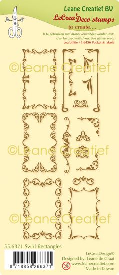 Set 16 stampile LeCrea Design Combi - Swirl Rectangles