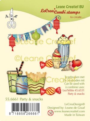 Set 10 stampile LeCrea Design Combi - Party & snacks