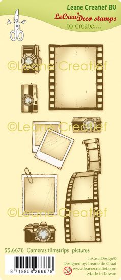 Set 8 stampile LeCrea Design Combi - Cameras, filmstrips & pictures