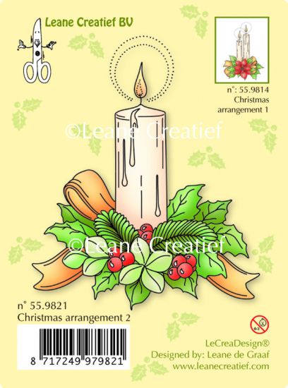 Stampila LeCrea Design - Christmas arrangement 2 with single candle