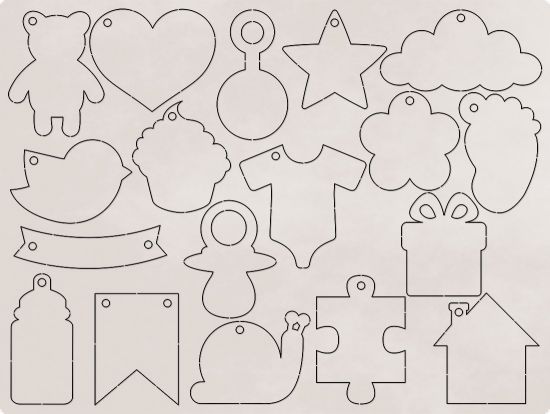 Set 90 tag-uri imprimate botez - Paper Tags - Anton