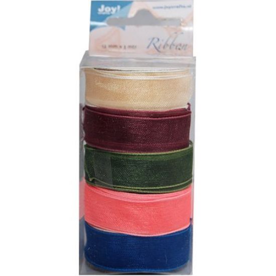 Set 5 panglici organza 12mm - Classic