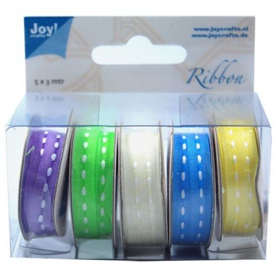 Set 5 panglici 6mm - Taffeta pulling ribbon