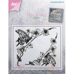 Set 2 stampile din silicon - Flower Butterfly Corner