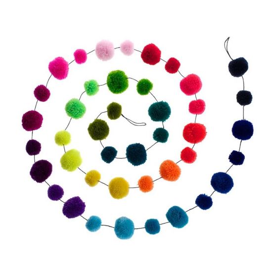 Set 30 pompoane acrilice 2 cm - Multicolor