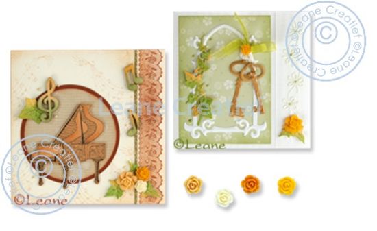 Set 16 flori decorative din rasina - Roses yellow
