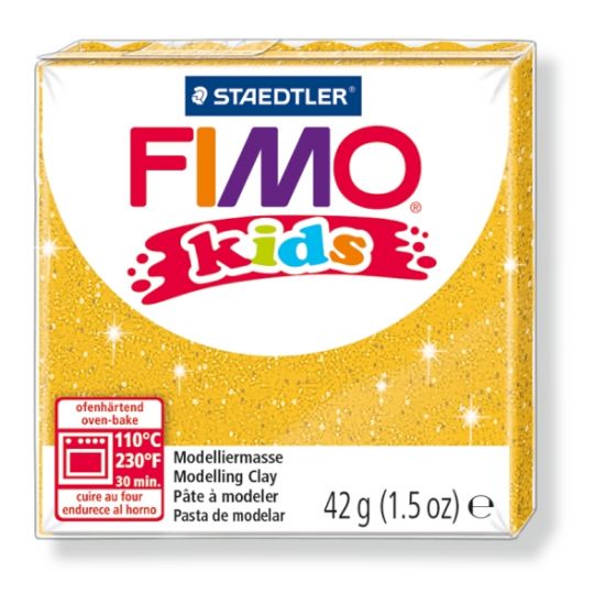 Pasta de modelaj Fimo Kids 42 g - Glitter Auriu