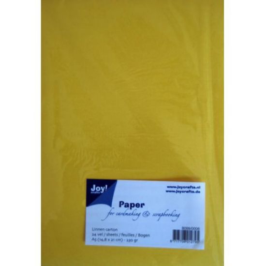 Set 24 coli carton A5 structura galben - imitatie tesatura stearsa
