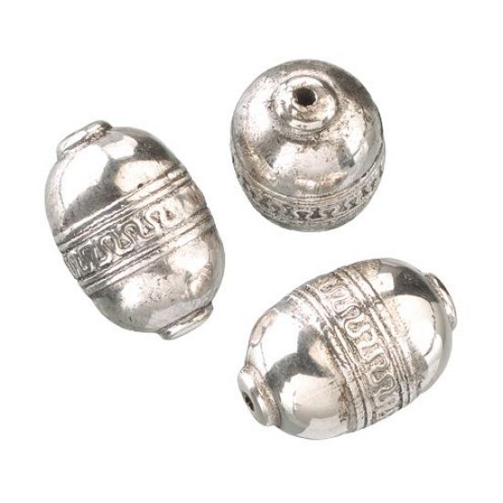 Set 2 margele din plastic argintiu - Roma Old Silver